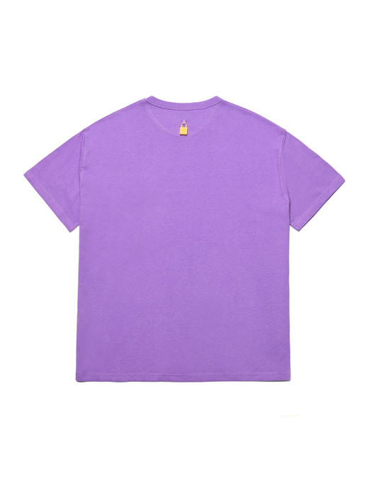 22S/S 패드록 시그니처 자수 반팔 티셔츠(퍼플/블랙)(남녀공용)