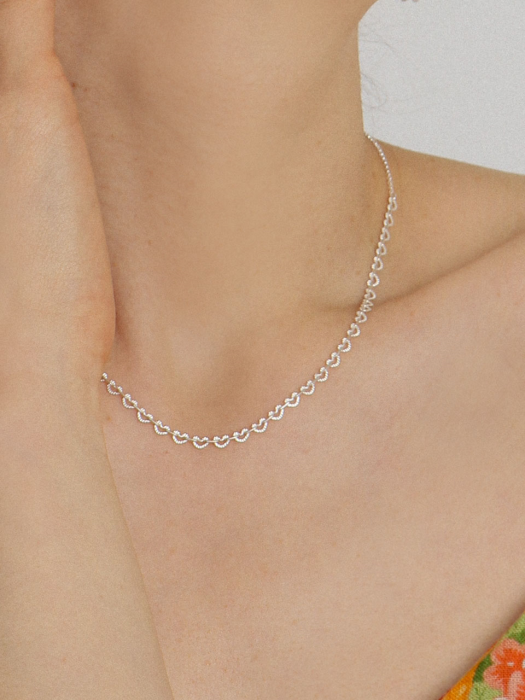 Lovely Heart Link Chain Silver Necklace In232 [Silver]