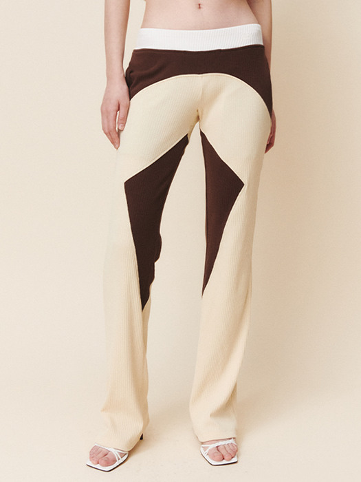 Mosaic Lounge Pants Pale Yellow Brown