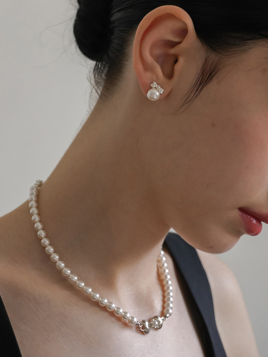 [2SET][단독] Present Pearl Choker+Present Point Pearl Earring