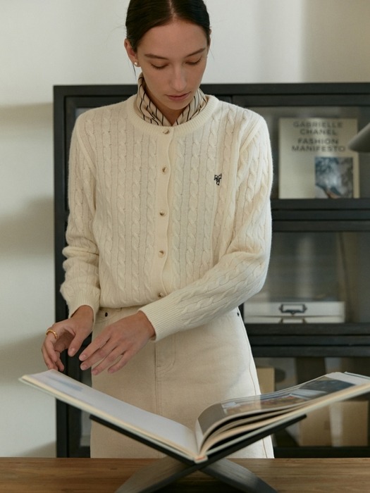 dpwd cable cardigan - ivory