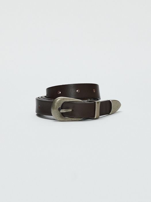 BUCKLE LEATHER BELT (brown)