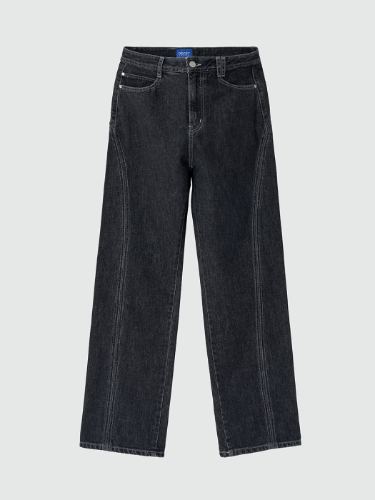 Oval Stitch Wide Straight Jeans DCPT021AshBlack