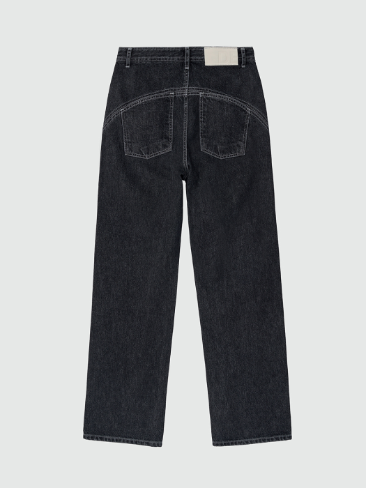 Oval Stitch Wide Straight Jeans DCPT021AshBlack