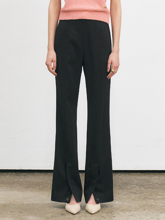 FRONT SLIT WOOL TAILORED PANTS [3COLORS]