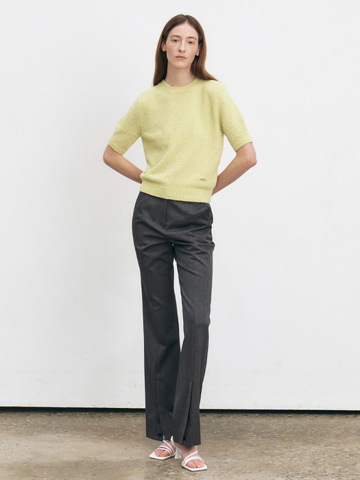 FRONT SLIT WOOL TAILORED PANTS [3COLORS]