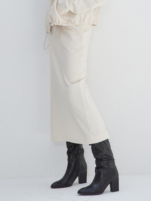 amr1472 string midi skirt (ivory)