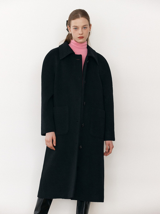 WOOL SINGLE COAT BLACK