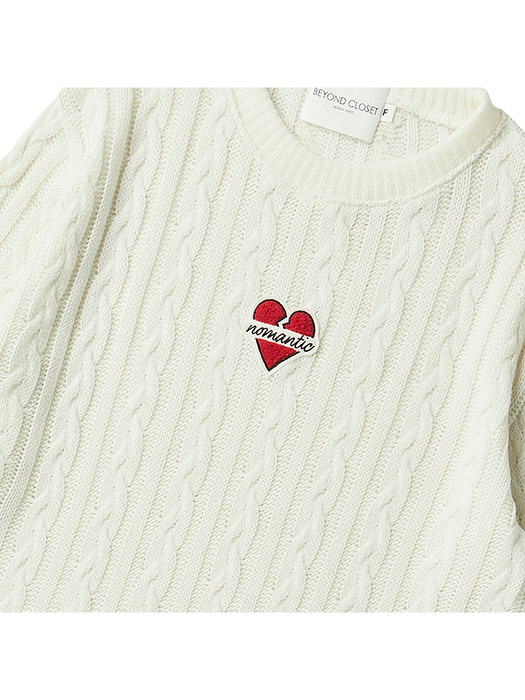 [WOMEN`S EDITION] NOMANTIC CABLE CROP WAPPEN KNIT IVORY