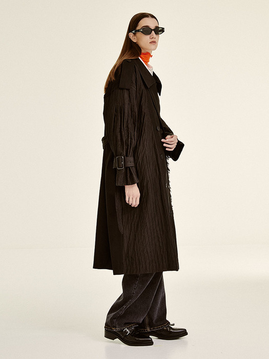 CHANGE MIX TRENCH COAT - BLACK