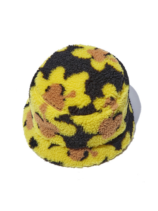 Flower Bear Fluffy Bucket Hat_Black