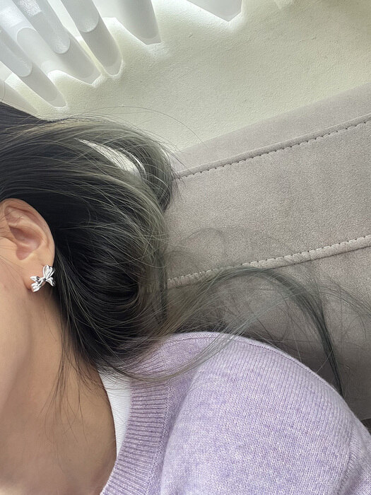 [925silver] Lovely ribbon earring (2color)