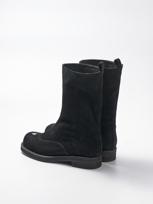 black suede middle classic boots heart custom 하트 커스텀 스웨이드 미들부츠 블랙