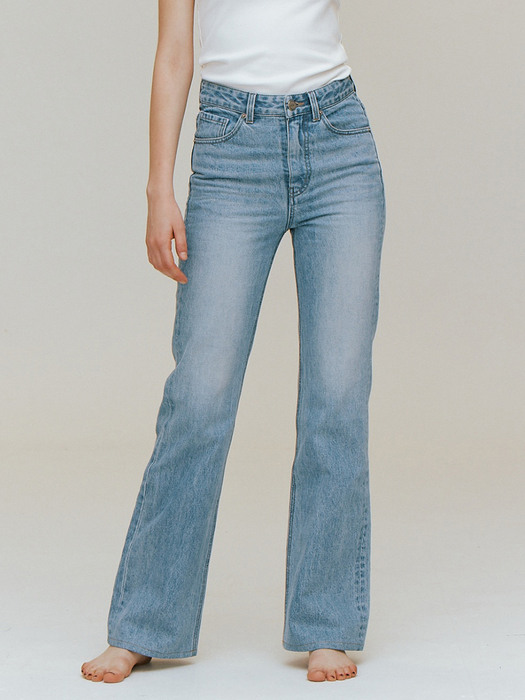 High-rise Bootcut Jeans_MID BLUE