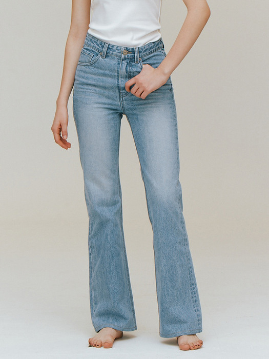 High-rise Bootcut Jeans_MID BLUE