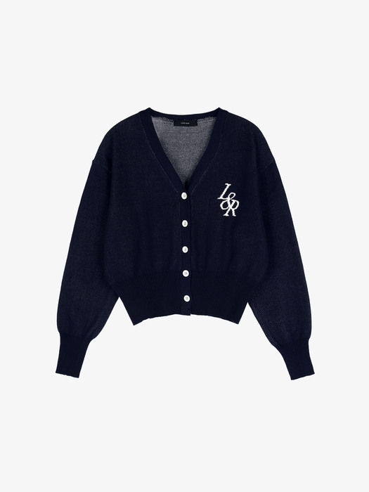 Lossy L&R V-Neck Cardigan Knit Navy