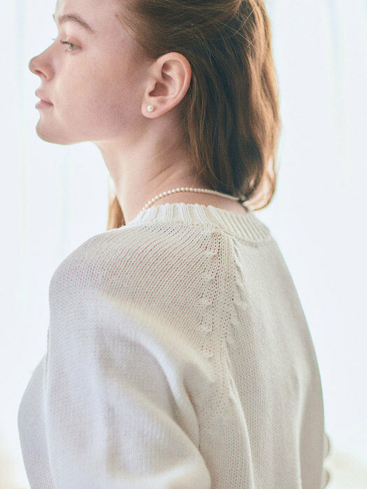 Basic Crop Pullover Knit_White