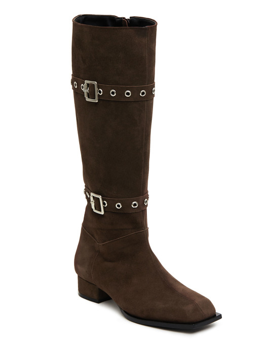 Two belted boots (choco)