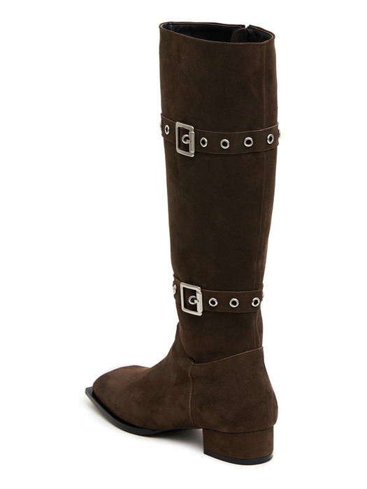 Two belted boots (choco)