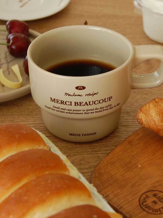 merci beaucoup mug cup 메르씨보꾸 머그컵 커피잔 