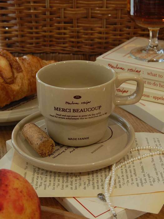 merci beaucoup mug cup 메르씨보꾸 머그컵 커피잔