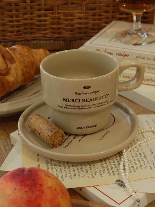 merci beaucoup mug cup 메르씨보꾸 머그컵 커피잔