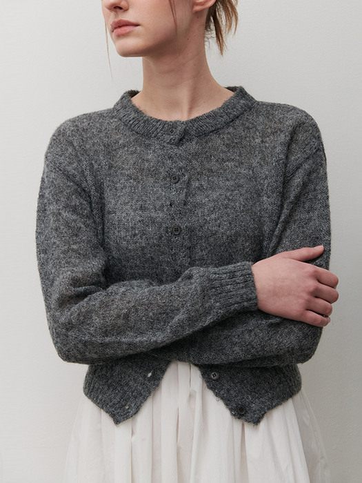 BOUCLE CARDIGAN CHARCOAL