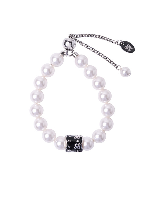 black charm pearl bracelet