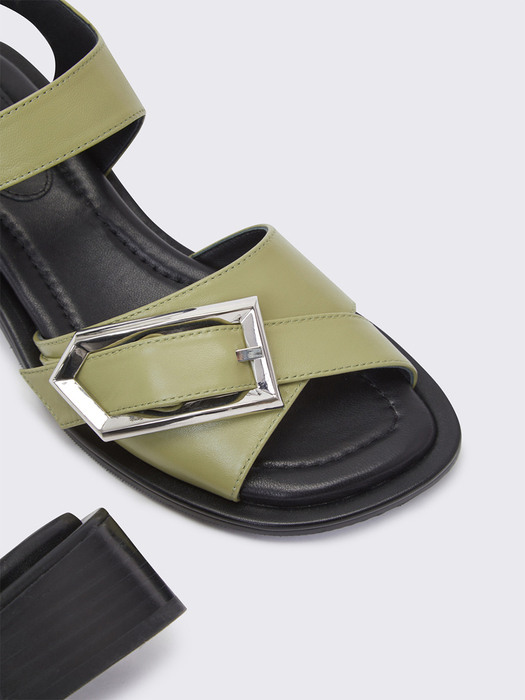 Magie Polygon Buckle Sandal (green)_DG2AM23013GRN