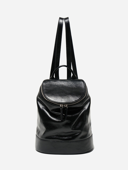 ROUND BACKPACK_crinkle black