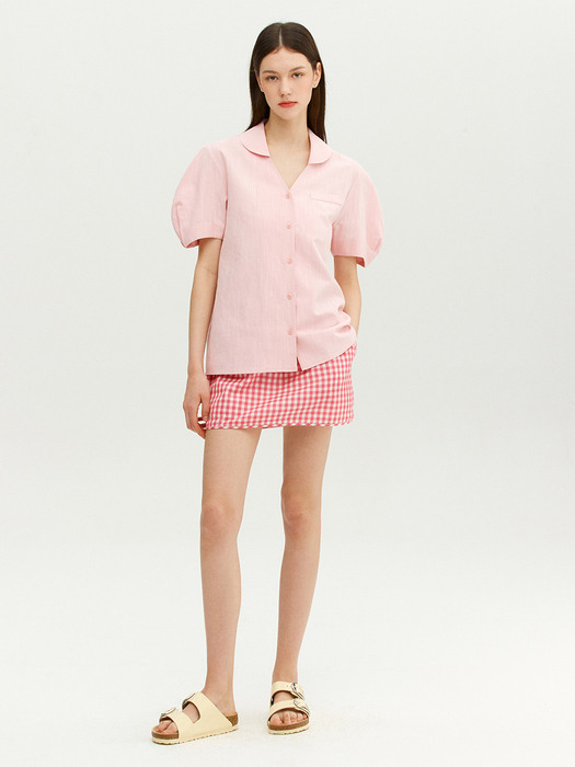 DAISY Banding mini skirt (Pink gingham check)\t