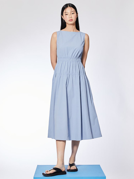 Shirring Long Dress  Sky Blue (KE3571M05Q)