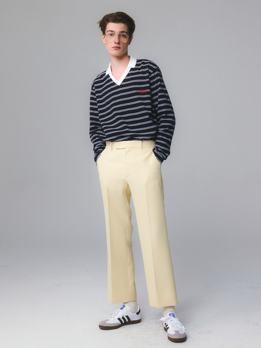 For men, Crape Boots Cut Slacks / Lemon