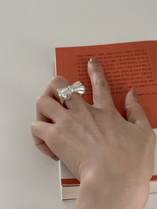 [925silver] Big ribbon ring
