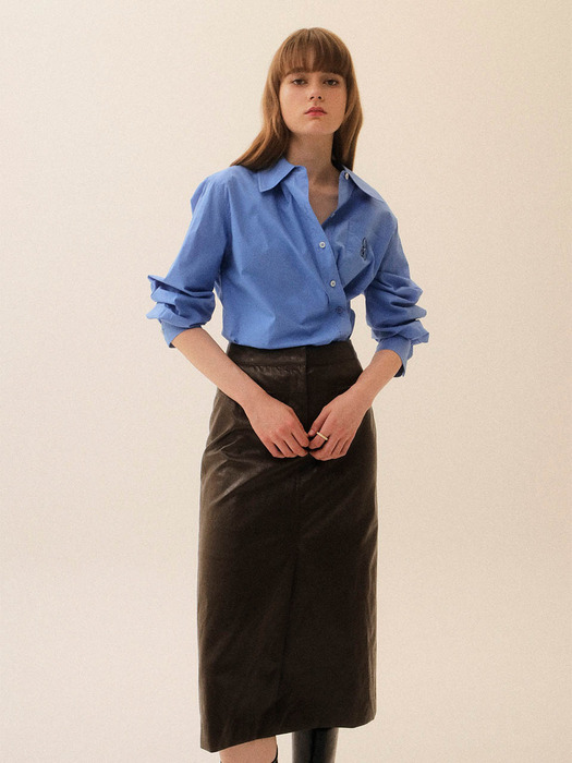Side Slit H-line Leather Long Skirt NEL3WS930