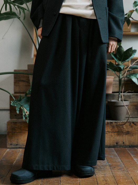 unisex side wide pants black