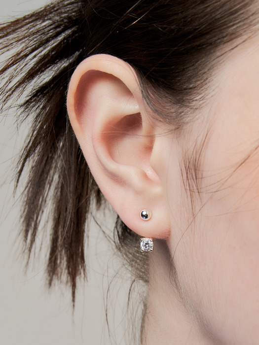 cubic & ball jacket earring