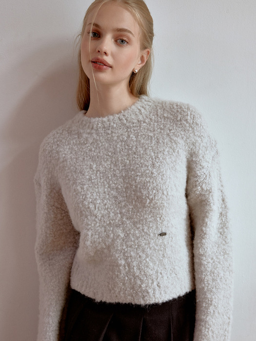 Cheek boucle knit (gray)