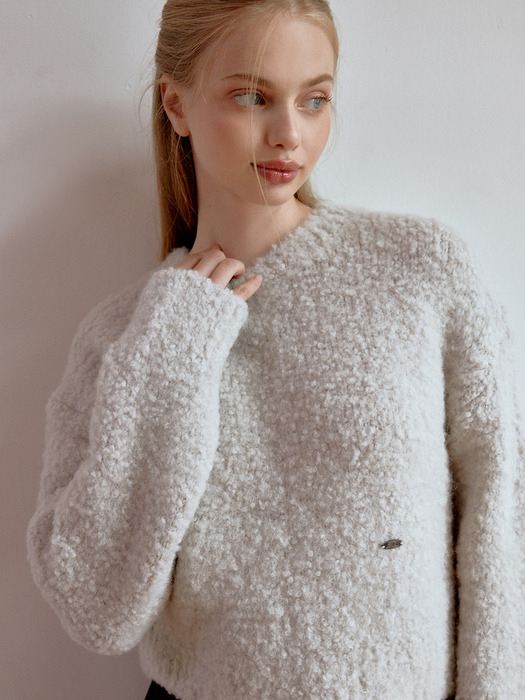 Cheek boucle knit (gray)