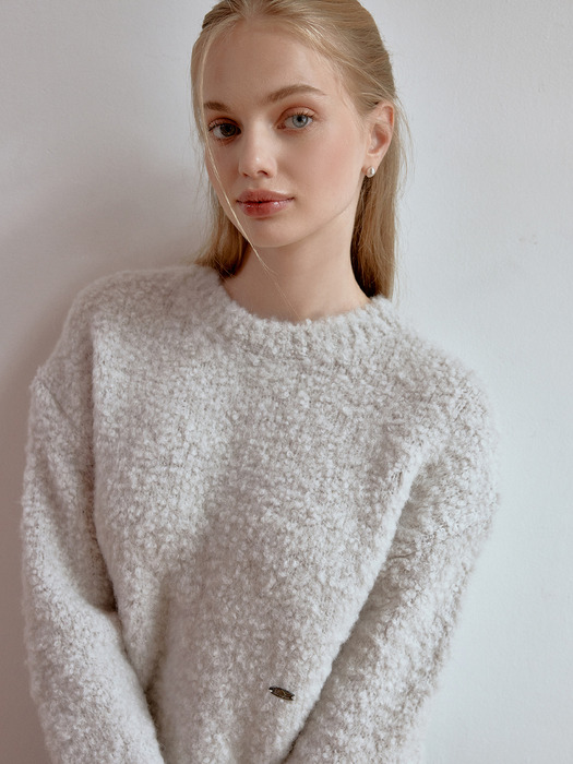 Cheek boucle knit (gray)