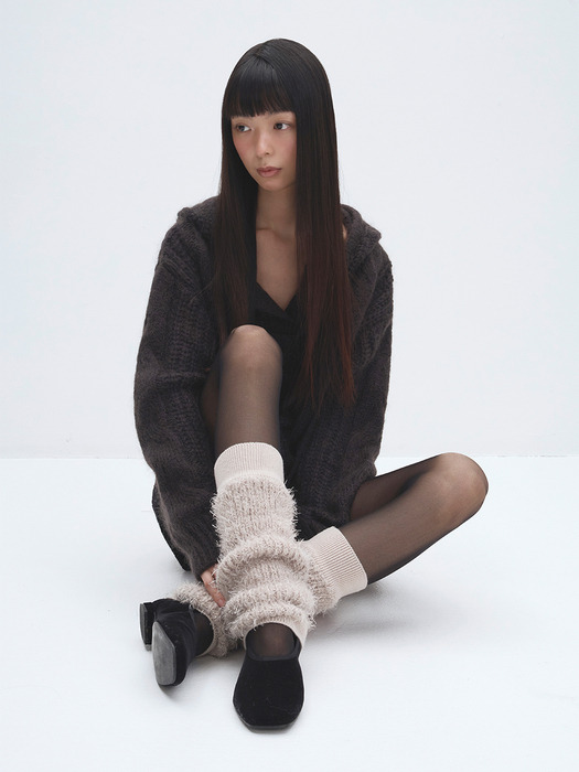 WING YARN KNIT RIB LEG WARMER_TT3W711KB