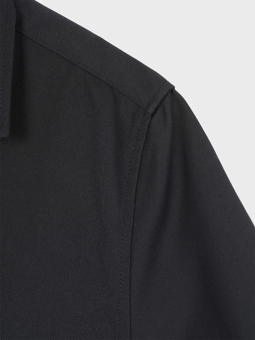 WOOL BLEND NAPPING OUTER SHIRT_BLACK
