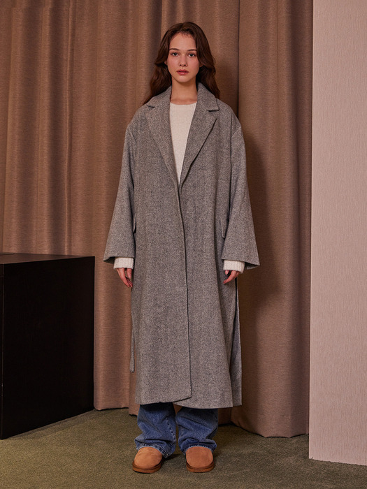 Basic Oversized Wool Coat Grey