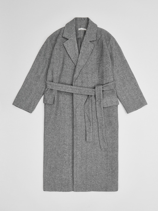 Basic Oversized Wool Coat Grey