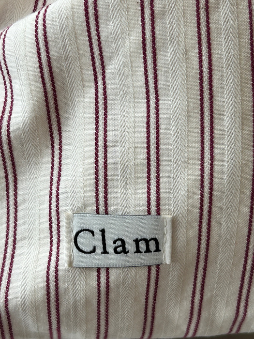 Clam string pouch _ Red stripe