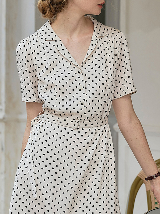 SR_Vintage dot collar dress_WHITE