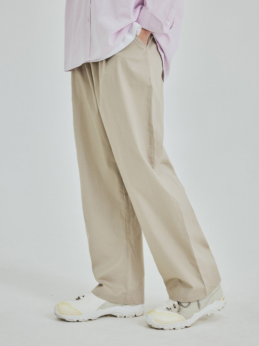Easy Cotton Semi-Wide Banding Pants(4color)