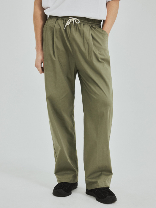 Easy Cotton Semi-Wide Banding Pants(4color)