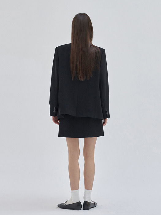 24SN collarless double jacket [BK]