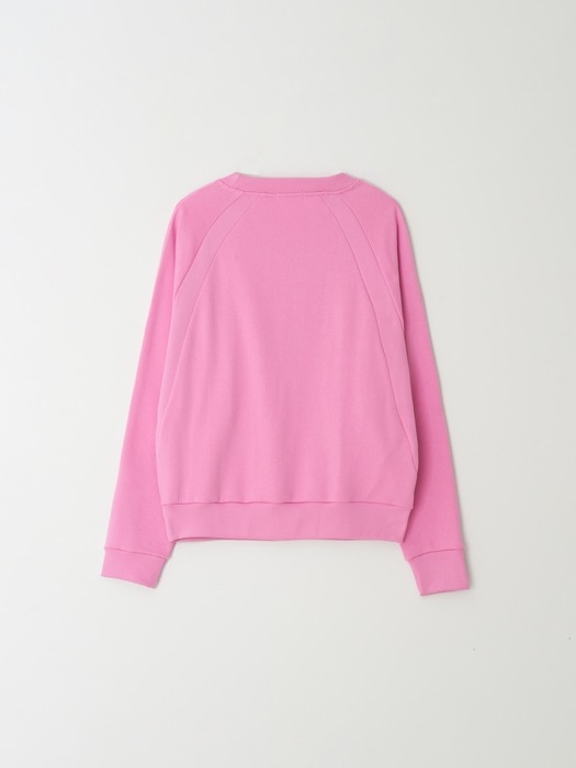 Flower Garden Rib Line Sweatshirts - Pink